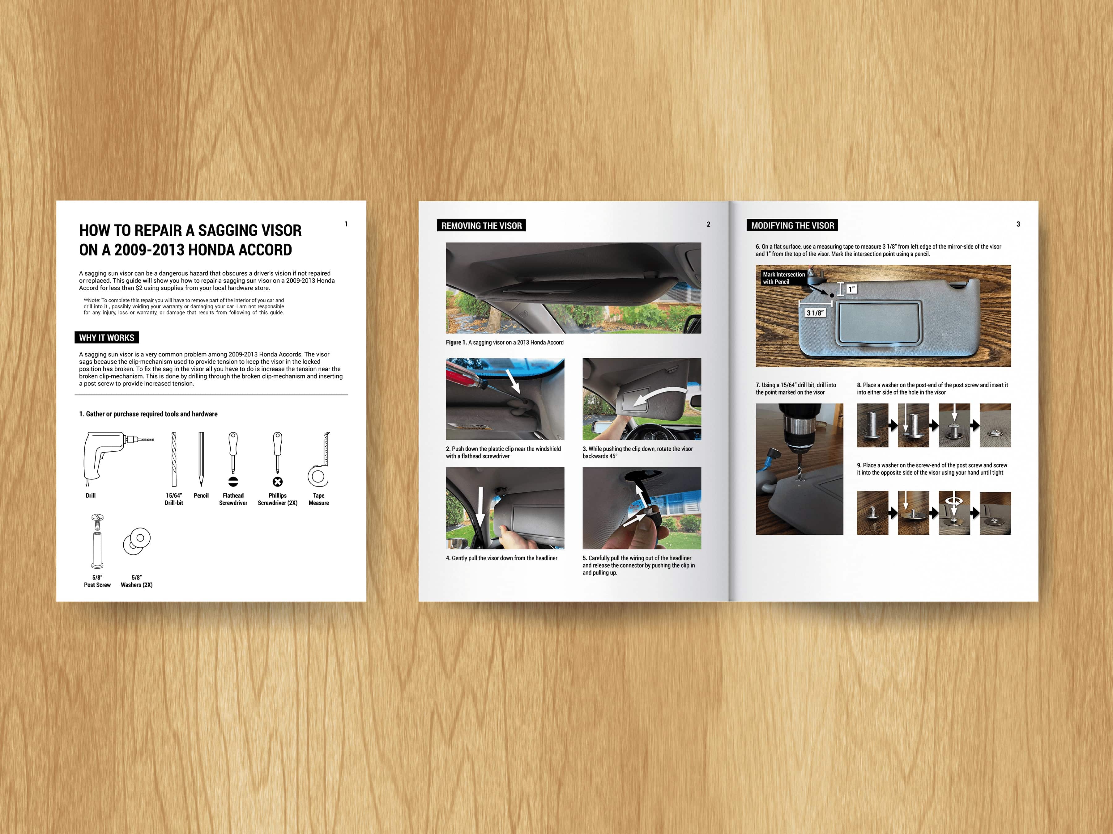 Honda Accord Visor Repair Instructions